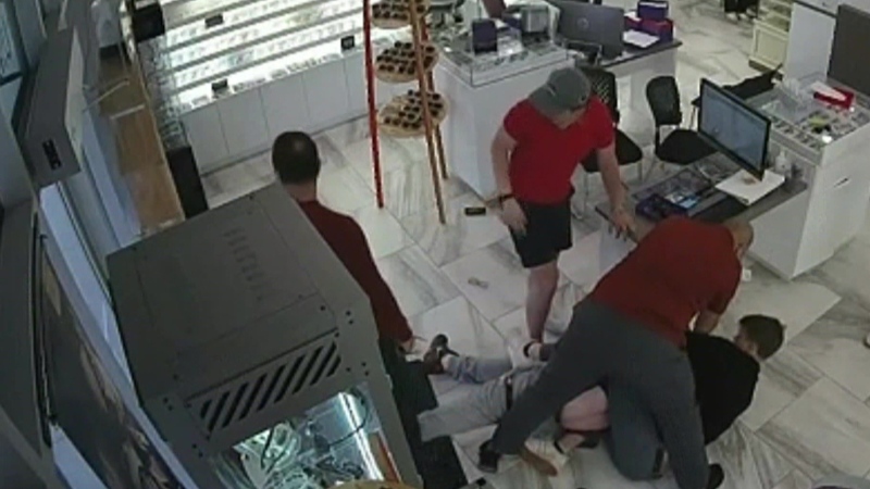 Surveillance video captured a citizen's arrest dur