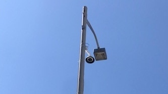 One of the cameras set up at Victoria Park in Kitchener in June 2024. (CTV News/Dave Pettitt)