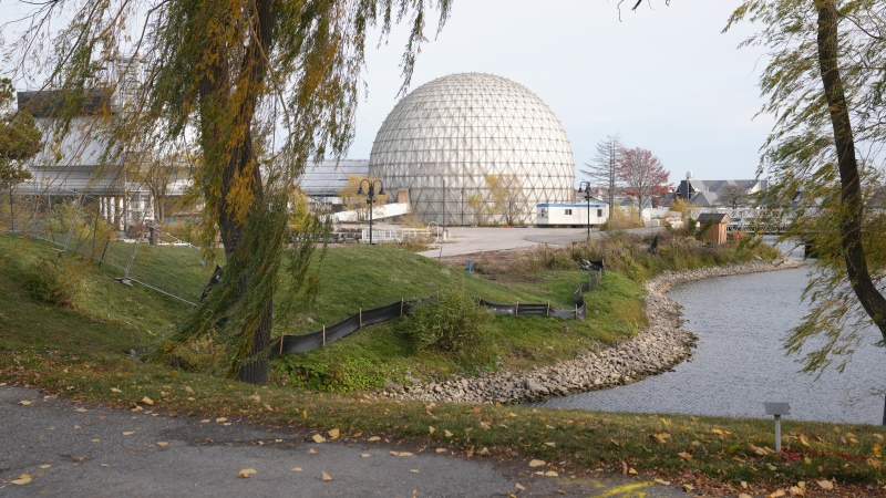 Ontario Place in Toronto is shown on Friday, November 3, 2023. Ontario awarded nearly $1 million in contracts to various companies to write a business case on moving the Ontario Science Centre to Ontario Place on Toronto's waterfront, The Canadian Press has learned. THE CANADIAN PRESS/Chris Young