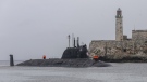 Russia's Kazan nuclear submarine arrives at the port of Havana, Cuba, Wednesday, June 12, 2024. (AP Photo/Ariel Ley)