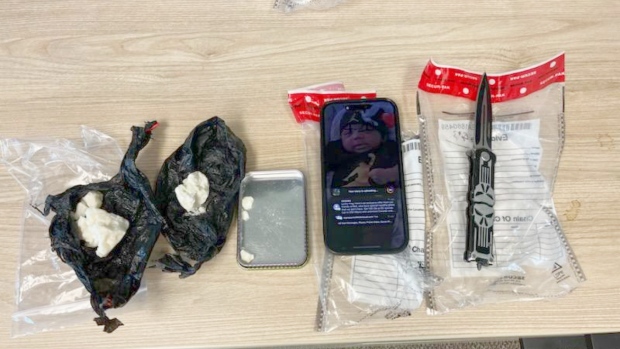 A search of the vehicle uncovered 47 grams of crack cocaine, a cellphone and a spring-loaded knife. (OPP photo)