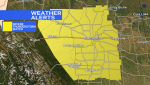 A severe thunderstorm watch was issued for part of Alberta on June 14, 2024.