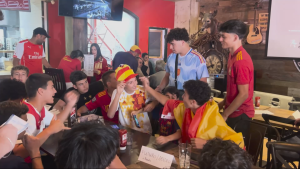Spanish soccer fans flooded the Lowertown Brewery for the second day of the Euro 2024 on June 15, 2024. (Jackie Perez/CTV News Ottawa)