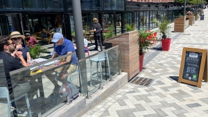 The market square patios welcome guests after being closed for over a week. (Avery MacRae/CTV Atlantic)