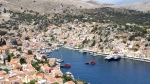 The island of Symi in Greece where British TV doctor Michael Mosley died. (Lefteris Damianidis / Reuters via CNN Newsource)