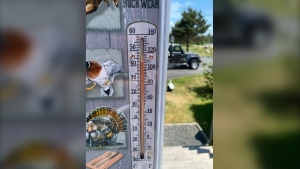 An extremely high temperature recorded in Grand Manan, N.B., on June 20, 2024. (Courtesy: Grant Avery)