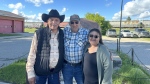 From left are, Harold Lil-tent, former Punnichy Mayor Victor Senft, and current Mayor of Punnichy Deana Lil-Tent. (Sierra D'Souza Butts/CTV News)