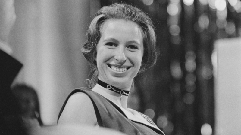 Princess Anne at the Albert Hall, London, where she was co-presenting the Society of Film and Television Arts Awards (SFTA) on March 4, 1971 (Photo by Michael Stroud / Daily Express / Hulton Archive / Getty Images)