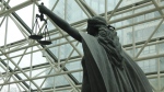 A statue of Themis, Goddess of Justice, in the B.C. Supreme Court building in downtown Vancouver on June 26, 2024 (Zak Vescera / Investigative Journalism Foundation and CTV News)