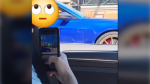 Metro Vancouver Transit Police shared a vide of a driver taking a photo while stopped at an intersection. 