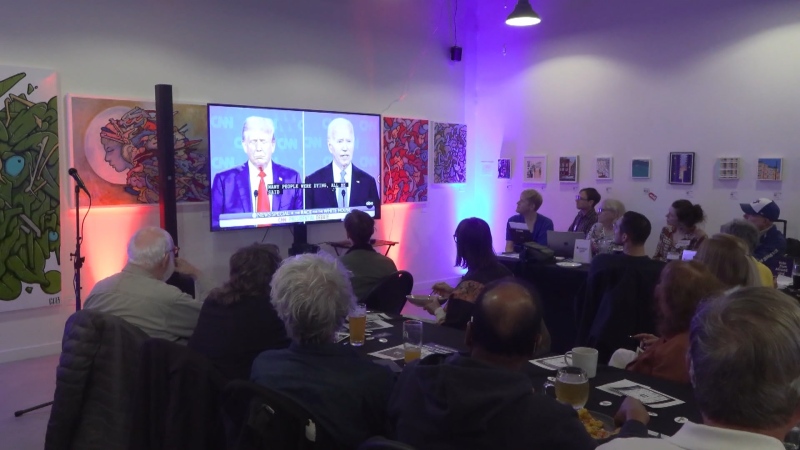 Democrats Abroad hosted a debate watch party in Vancouver on June 27, 2024.