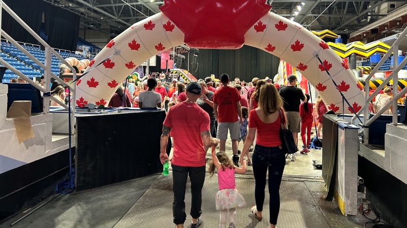 A photo of Canada Day celebrations at Centre 200 in Sydney. It was supposed to be held at Open Hearth Park, but weather moved it indoors. (Ryan MacDonald/CTV News)