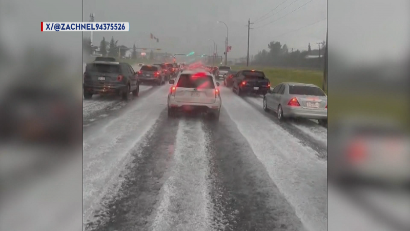Fast-moving storm brings rain, hail to Calgary