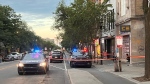 Police in Montreal are on the scene of a stabbing that left a man in the hospital. (Cosmo Santamaria, CTV News)
