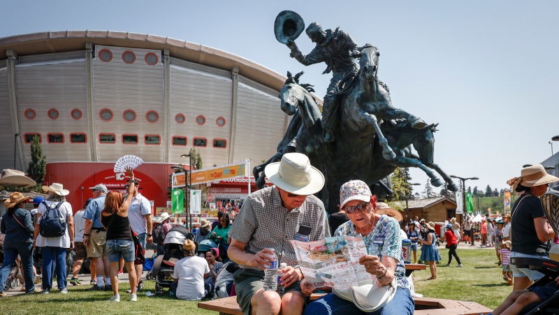 Crowds attend Family Day at the Calgary Stampede in Calgary, Sunday, July 9, 2023. (THE CANADIAN PRESS/Jeff McIntosh)