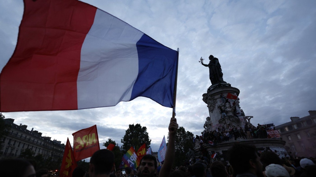 France flag flies during election