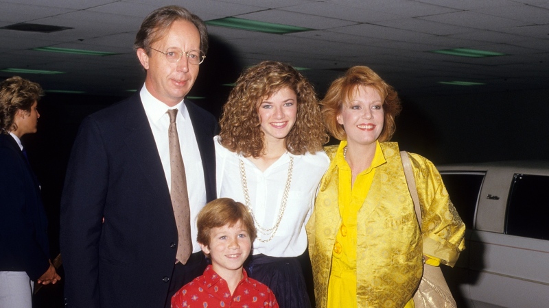 Actor Max Wright, actress Andrea Elson, actress Anne Schedeen and actor Benji Gregory attend the NBC Television Affiliates Party on June 2, 1987, at Century Plaza Hotel in Century City, Calif. (Photo by Ron Galella, Ltd./Ron Galella Collection via Getty Images)
