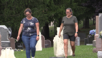 Lori Carter and Debi Bryans are documenting, researching and sharing the history of each of Huron County's 90,000 gravestones. (Scott Miller/CTV News London)