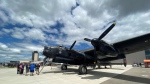 The Mynarski Memorial Lancaster, one of only two Avro Lancaster plans that can still be flown, made a stop in Winnipeg on July 17, 2024. (Scott Andersson/CTV News Winnipeg)