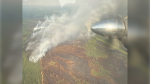 The Kettle River Fire (LWF136), one of five fires in the Semo-Complex fire, can been seen from the air on July 18, 2024. (Photo: Alberta Wildfire)