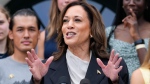 U.S. Vice-President Kamala Harris speaks from the South Lawn of the White House in Washington on July 22, 2024. (Susan Walsh / AP Photo) 