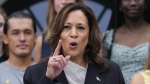 Vice President Kamala Harris speaks from the South Lawn of the White House in Washington, Monday, July 22, 2024. (Susan Walsh / The Associated Press)