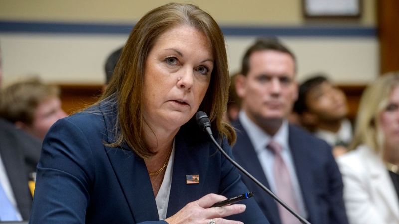 U.S. Secret Service Director Kimberly Cheatle testifies before the House Oversight and Accountability Committee about the attempted assassination of former President Donald Trump at a campaign event in Pennsylvania, at the Capitol in Washington, Monday, July 22, 2024. (AP Photo/Rod Lamkey, Jr.)
