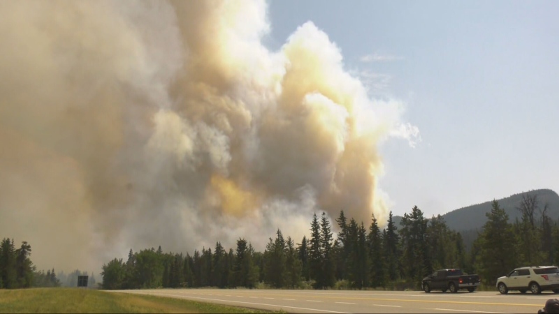 Wildfire smoke in Jasper National Park on July 23, 2024. (Sean McClune/CTV News Edmonton)