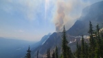 A new fire started in Banff National Park south of Hector Lake late Wednesday afternoon. (Photo: Facebook/BanffNationalPark)