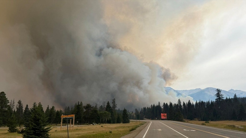 A wildfire burns in Jasper National Park in this Wednesday, July 24, 2024 photo. THE CANADIAN PRESS/Facebook, Jasper National Park