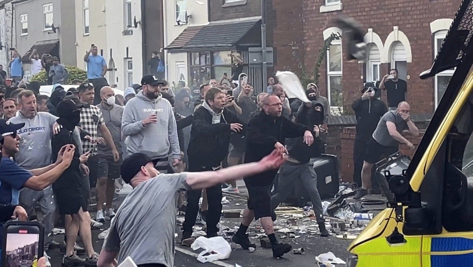 U.K. stabbing unruly crowd