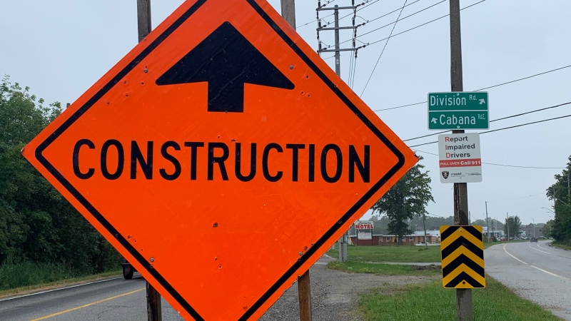 Cabana Road's construction signs aren't going anywhere, as the road awaits final touches (Sanjay Maru/CTV News Windsor)