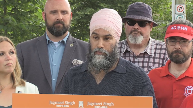Federal NDP leader Jagmeet Singh was in London, Ont. on Aug. 1, 2024. (Daryl Newcombe/CTV News London) 