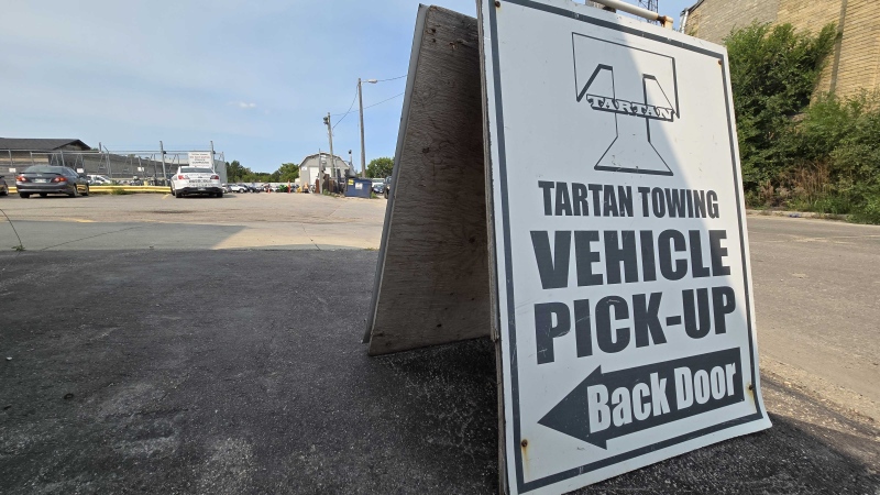 Tartan Towing is seen on Aug. 2, 2024. The company received a contract from the city for Winnipeg police towing services months after being embroiled in litigation against the city. (Dan Timmerman/CTV News Winnipeg)