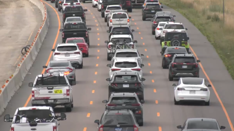 Northbound traffic on Highway 400 - File image. (CTV News/Mike Lang)