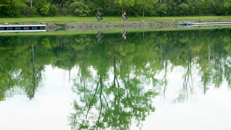 A view of the Olympic rowing basin in Montreal on Wednesday, May 19, 2021. (THE CANADIAN PRESS/Paul Chiasson)