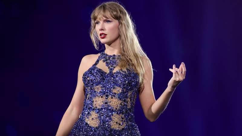 Taylor Swift performs onstage at Veltins Arena on July 17, 2024 in Gelsenkirchen, Germany. (Andreas Rentz/TAS24/Getty Images via CNN Newsource)