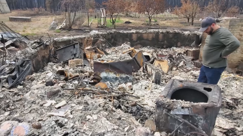 Radha McAllister’s home is one of six that was lost to the Shetland Creek Wildfire, along with about 20 outbuildings after residents were forced to flee.