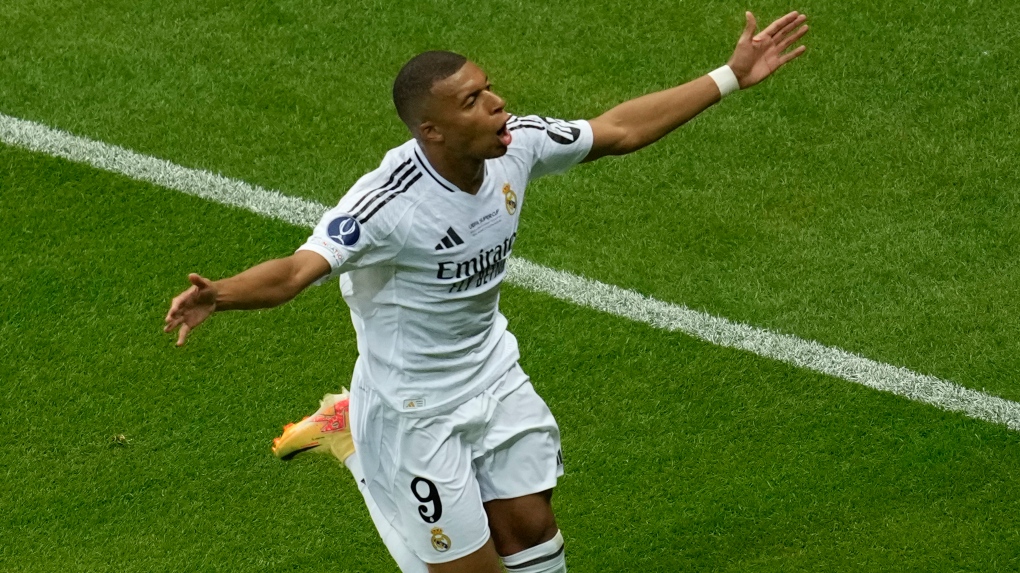 Real Madrid's Kylian Mbappé scores on his debut | CTV News