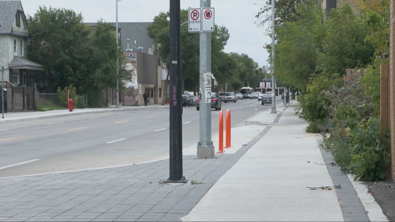 The 300 block of Selkirk Avenue where Winnipeg police say a 15-year-old boy was attacked with a machete on Aug. 10, 2024. (Danton Unger/CTV News Winnipeg)