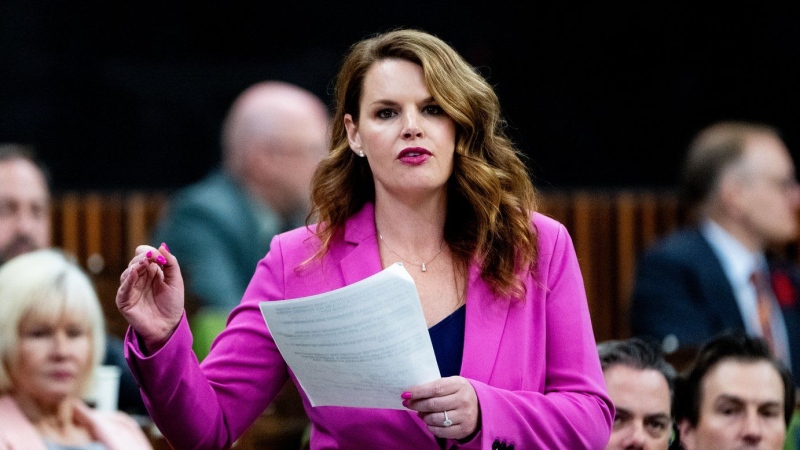 Conservative MP Michelle Ferreri rises during Question Period in the House of Commons on Parliament Hill in Ottawa, on Monday, June 3, 2024. THE CANADIAN PRESS/Spencer Colby