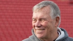 Saskatchewan Roughriders coach Ken Miller looks on during a practice in Calgary, Saturday November 28, 2009. THE CANADIAN PRESS/Adrian Wyld