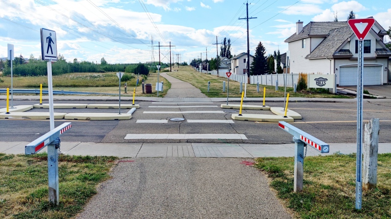 Two-stage crossings are one of the traffic-calming measures used by the City of Edmonton to make travelling in the city safer. (The City of Edmonton)