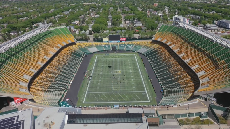 An aerial image of Commonwealth Stadium in Edmonton. (CTV News Edmonton) 