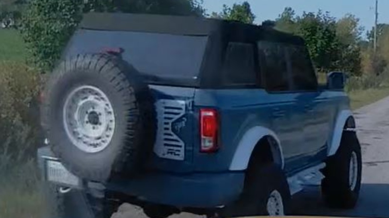 Provincial police released an image of a late-model Ford Bronco believed to have been involved in a fail-to-remain in Springwater Township on Thurs., Sept. 5, 2024. (Source: OPP)