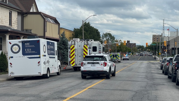 The SIU is on scene of an officer-involved shooting on Goyeau Street in Windsor, Ont., on Friday, Sept. 6, 2024. (Travis Fortnum/CTV News Windsor)