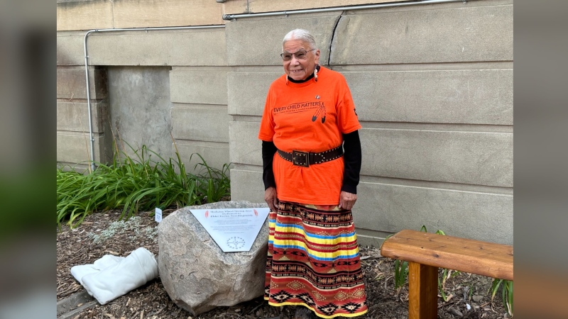 Elder Lorna Standingready was honoured by Westminster United Church on Saturday. (Angela Stewart / CTV News) 