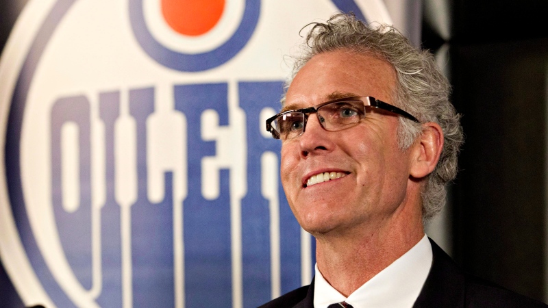 Craig MacTavish speaks at a press conference after he was announced as the new general manager of the Edmonton Oilers, replacing Steve Tambellini, in Edmonton, Alta., on Monday, April 15, 2013. (Jason Franson / The Canadian Press) 