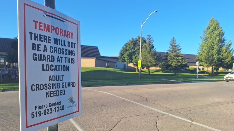 A sign displayed outside Hespeler Public School on Sept. 10, 2024. (Shelby Knox/CTV News)