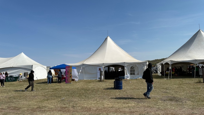 Day two of the 38th annual Treaty 4 Gathering in the Fort Qu’Appelle Valley focused on youth. (Angela Stewart / CTV News) 